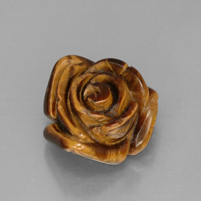 13.03カラットの天然マルチカラーTiger's Eye（16.1×15.8 mm・ファンシーシェイプ）