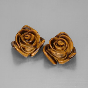 カラットの天然ゴールドブラウンTiger's Eye（16.3×15.5 mm・ファンシーシェイプ）
