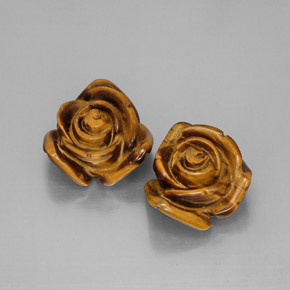 カラットの天然ゴールドブラウンTiger's Eye（16.4×15.8 mm・ファンシーシェイプ）