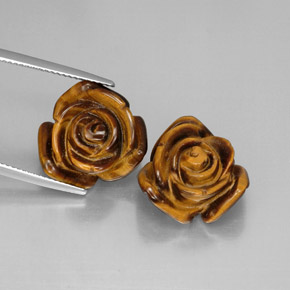 カラットの天然ゴールドブラウンTiger's Eye（16.4×15.8 mm・ファンシーシェイプ）
