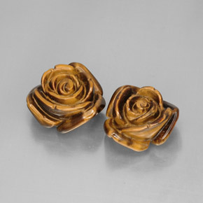 カラットの天然ゴールドブラウンTiger's Eye（16.2×15.5 mm・ファンシーシェイプ）