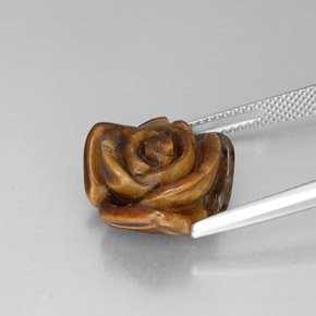 10.71カラットの天然ゴールドブラウンタイガーズアイ、ファンシーシェイプ、オペーク