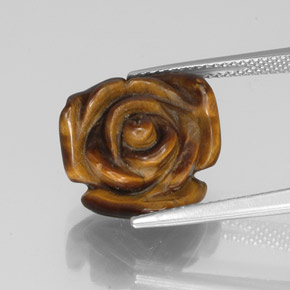 9.71カラットの天然ゴールドブラウンTiger's Eye（15.1×14.9 mm・ファンシーシェイプ）