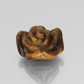 9.71カラットの天然ゴールドブラウンTiger's Eye（15.1×14.9 mm・ファンシーシェイプ）