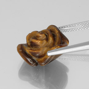 9.71カラットの天然ゴールドブラウンTiger's Eye（15.1×14.9 mm・ファンシーシェイプ）