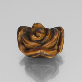 10.61カラットの天然ゴールドブラウンTiger's Eye（15.6×15.2 mm・ファンシーシェイプ）