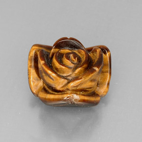 12.81カラットの天然ゴールドブラウンTiger's Eye（16×15.8 mm・ファンシーシェイプ）