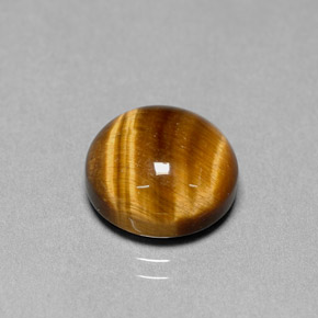 6.69カラットの天然ゴールドブラウンTiger's Eye（12.07 mm・ラウンドカット）