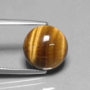 6.69カラットの天然ゴールドブラウンTiger's Eye（12.07 mm・ラウンドカット）
