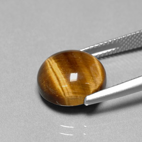 6.69カラットの天然ゴールドブラウンTiger's Eye（12.07 mm・ラウンドカット）