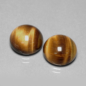 カラットの天然ゴールドブラウンTiger's Eye（12.01 mm・ラウンドカット）