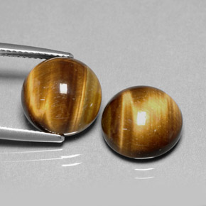カラットの天然ゴールドブラウンTiger's Eye（12.01 mm・ラウンドカット）