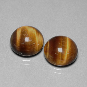 カラットの天然ゴールドブラウンTiger's Eye（12.01 mm・ラウンドカット）
