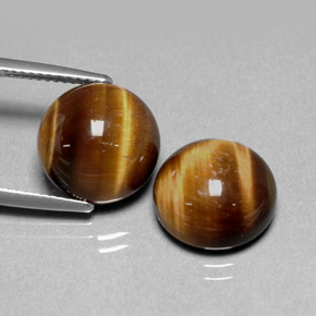 カラットの天然ゴールドブラウンTiger's Eye（12.01 mm・ラウンドカット）