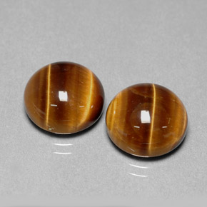 カラットの天然ゴールドブラウンTiger's Eye（12.01 mm・ラウンドカット）