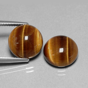 カラットの天然ゴールドブラウンTiger's Eye（12.01 mm・ラウンドカット）