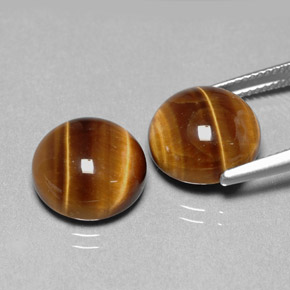 カラットの天然ゴールドブラウンTiger's Eye（12.01 mm・ラウンドカット）