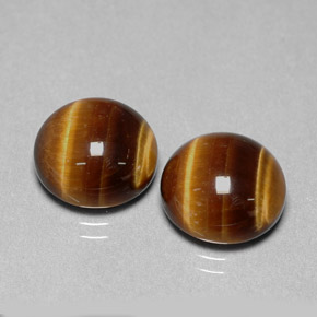 カラットの天然ゴールドブラウンTiger's Eye（11.98 mm・ラウンドカット）