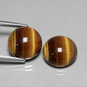 カラットの天然ゴールドブラウンTiger's Eye（11.98 mm・ラウンドカット）