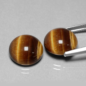 カラットの天然ゴールドブラウンTiger's Eye（11.98 mm・ラウンドカット）