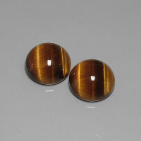 カラットの天然ゴールドブラウンTiger's Eye（11.98 mm・ラウンドカット）
