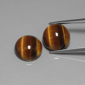 カラットの天然ゴールドブラウンTiger's Eye（11.98 mm・ラウンドカット）