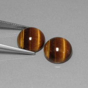 カラットの天然ゴールドブラウンTiger's Eye（11.98 mm・ラウンドカット）