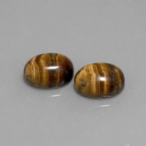 カラットの天然ゴールドブラウンTiger's Eye（9×6.9 mm・オーバルカット）