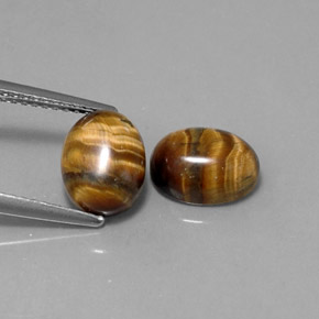 カラットの天然ゴールドブラウンTiger's Eye（9×6.9 mm・オーバルカット）