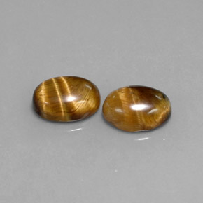 カラットの天然ゴールドブラウンTiger's Eye（8.9×6.9 mm・オーバルカット）