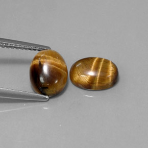 カラットの天然ゴールドブラウンTiger's Eye（8.9×6.9 mm・オーバルカット）