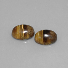 カラットの天然ゴールドブラウンTiger's Eye（8.8×6.8 mm・オーバルカット）