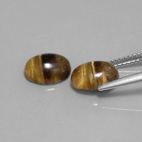 カラットの天然ゴールドブラウンTiger's Eye（8.8×6.8 mm・オーバルカット）