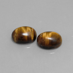 カラットの天然ゴールドブラウンTiger's Eye（9×7 mm・オーバルカット）