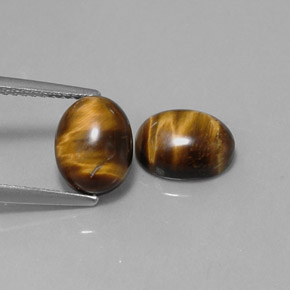 カラットの天然ゴールドブラウンTiger's Eye（9×7 mm・オーバルカット）