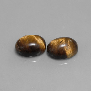 カラットの天然ゴールドブラウンTiger's Eye（9×7.1 mm・オーバルカット）