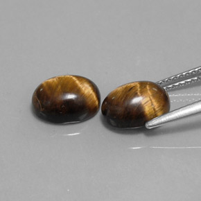 カラットの天然ゴールドブラウンTiger's Eye（9×7.1 mm・オーバルカット）
