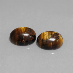カラットの天然ゴールドブラウンTiger's Eye（9.1×7.1 mm・オーバルカット）