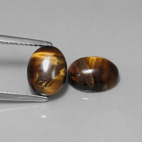 カラットの天然ゴールドブラウンTiger's Eye（9.1×7.1 mm・オーバルカット）