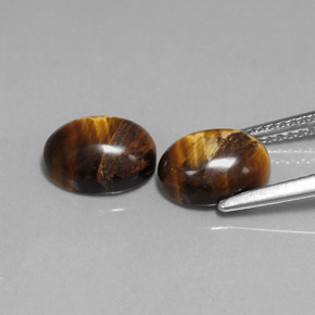 カラットの天然ゴールドブラウンTiger's Eye（9.1×7.1 mm・オーバルカット）