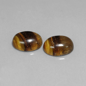 カラットの天然ゴールドブラウンTiger's Eye（8.9×6.8 mm・オーバルカット）