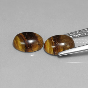 カラットの天然ゴールドブラウンTiger's Eye（8.9×6.8 mm・オーバルカット）