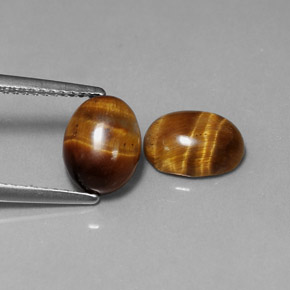 カラットの天然ゴールドブラウンTiger's Eye（8.7×6.7 mm・オーバルカット）