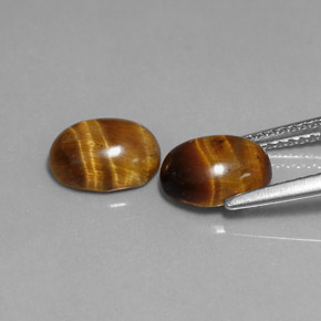 カラットの天然ゴールドブラウンTiger's Eye（8.7×6.7 mm・オーバルカット）