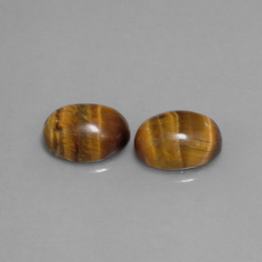 カラットの天然ゴールドブラウンTiger's Eye（8.8×6.9 mm・オーバルカット）