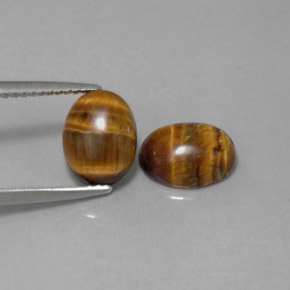 カラットの天然ゴールドブラウンTiger's Eye（8.8×6.9 mm・オーバルカット）