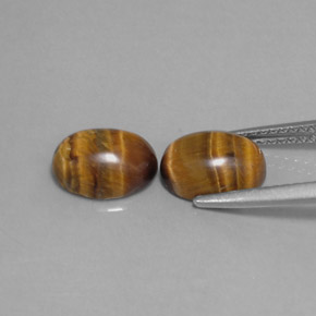 カラットの天然ゴールドブラウンTiger's Eye（8.8×6.9 mm・オーバルカット）