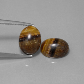 カラットの天然ゴールドブラウンTiger's Eye（8.9×7 mm・オーバルカット）