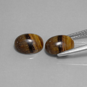 カラットの天然ゴールドブラウンTiger's Eye（8.9×7 mm・オーバルカット）