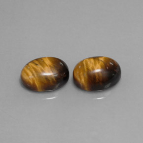 カラットの天然ゴールドブラウンTiger's Eye（9×7 mm・オーバルカット）